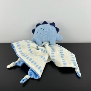 Gerber Rare Dino Lovey Security Blanket 12" x 12" Plush Stegosaurus Dinosaur